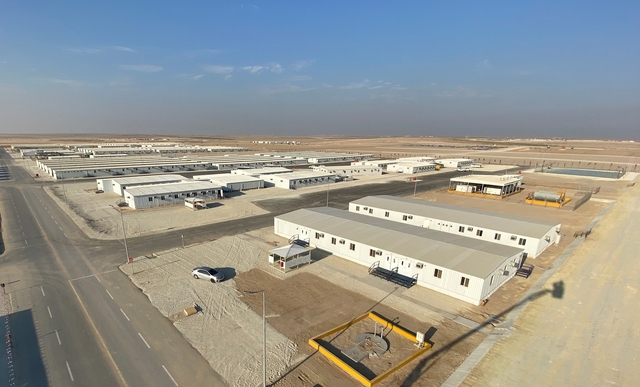 현대리바트가 진행한 사우디아라비아 마잔(MIP) 가설공사 현장 모습