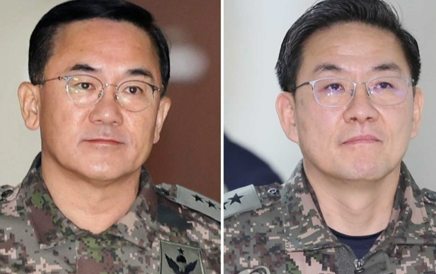 여인형 전 국군방첩사령관(왼쪽), 이진우 전 수도방위사령관. 연합뉴스
