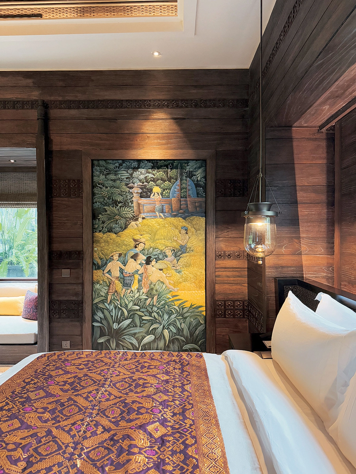 농사짓는 풍경 그림이 걸린 만다파의 한 객실. 해시컴퍼니 제공