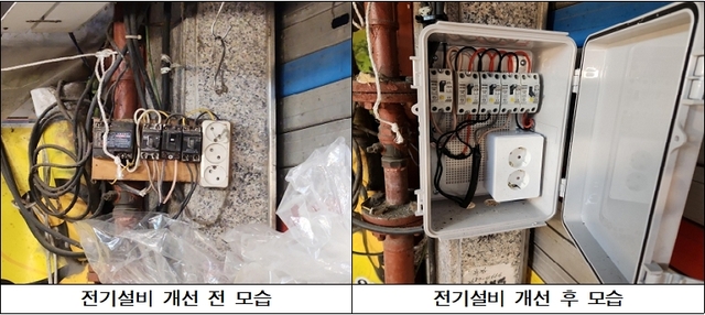 전기설비 개선 전·후 모습. 구로구청 제공
