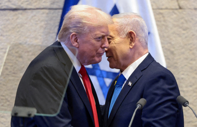 도널드 트럼프 미국 대통령(왼쪽)과 베냐민 네타냐후 이스라엘 총리. 로이터 자료사진 연합뉴스