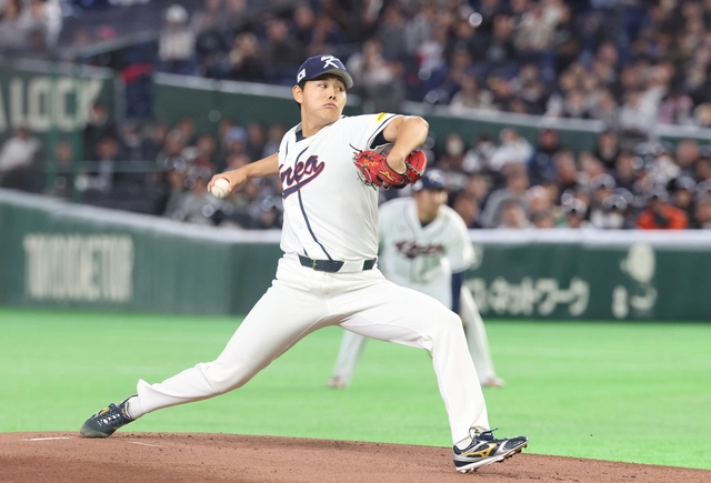 5일 일본 도코돔에서 열린 2026 월드베이스볼클래식(WBC) 조별리그 C조 1차전 한국과 체코의 경기. 1회초 한국 선발 투수 소형준이 역투하고 있다. 연합뉴스