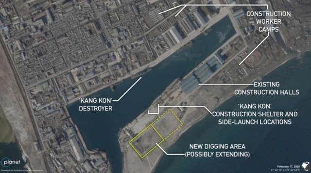 지난 2월 17일 플래닛랩스가 촬영한 청진조선소 위성사진. NK뉴스 캡처