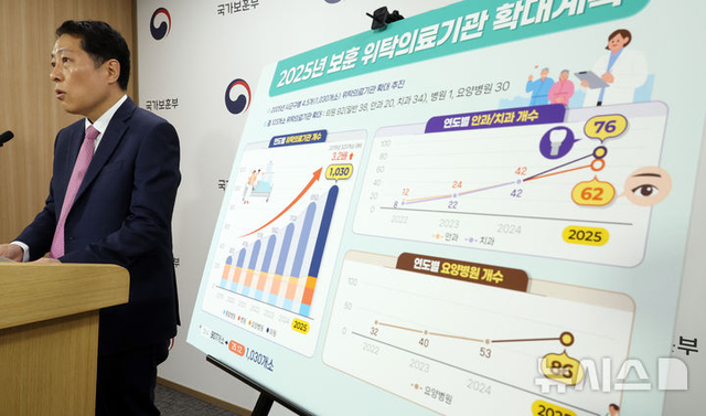 한상균 국가보훈부 보훈의료심의관이 지난해 4월 30일 세종시 정부세종청사에서 2025년도 보훈위탁의료기관 확대 계획을 발표하고 있다. 뉴시스 제공