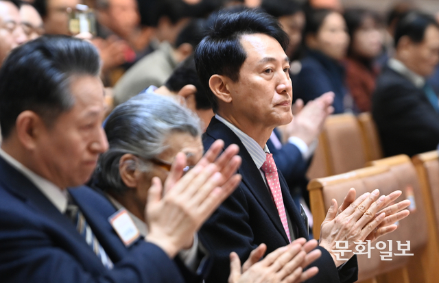 오세훈 서울시장이 9일 오전 서울 영등포구 신길교회에서 열린 ‘교시협의회 2026 신년기도회’에 참석해있다. 박윤슬 기자