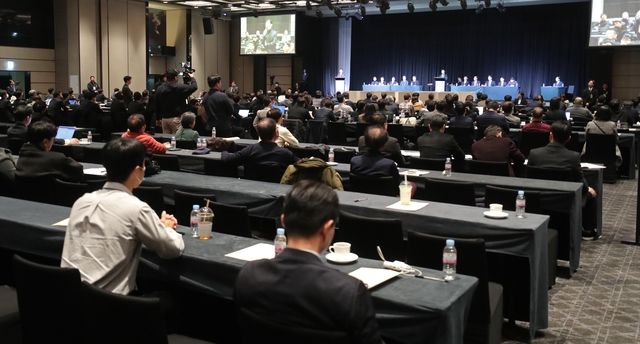 지난해 1월 23일 서울 용산구 그랜드하얏트 서울에서 개최됐던 고려아연 임시주주총회 모습. 뉴시스