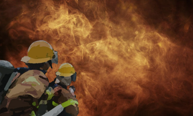 소방관 화재진압 삽화. 뉴시스
