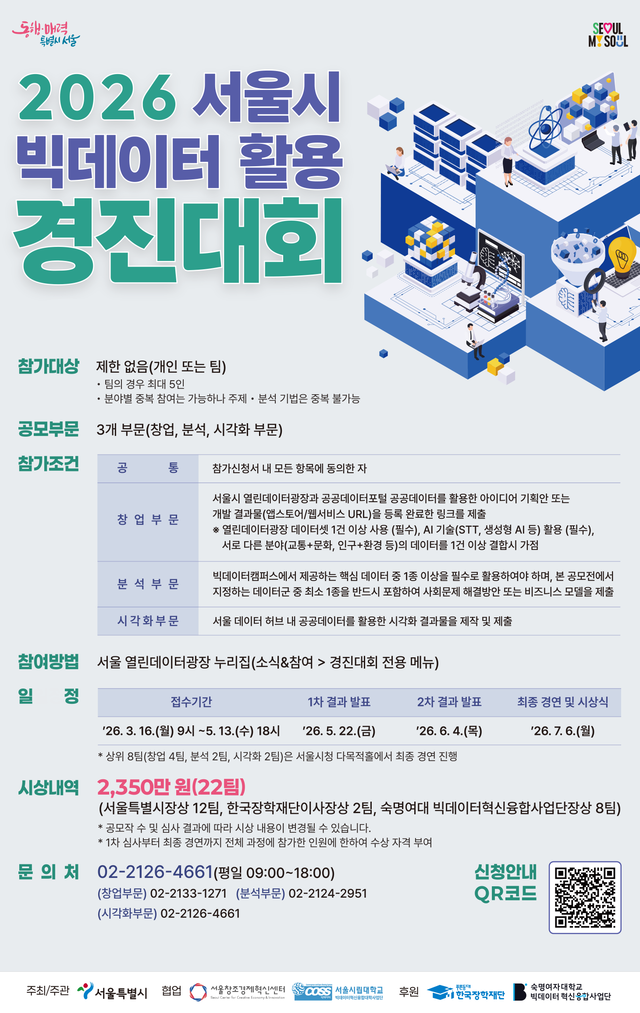 2026 서울시 빅데이터 활용 경진대회 포스터. 서울시청 제공