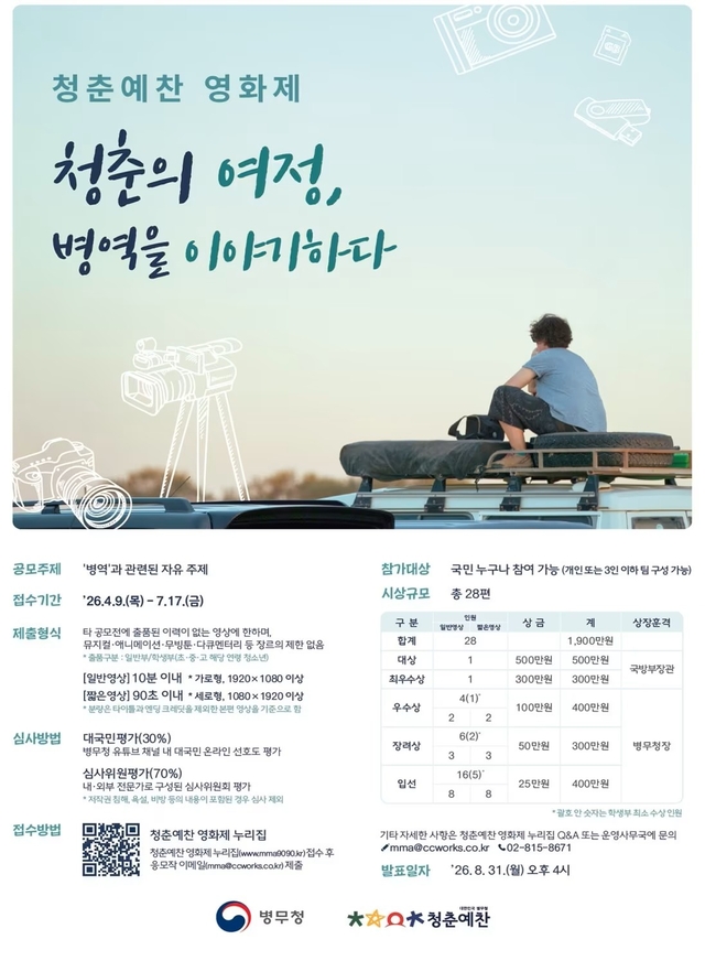 병무청 ‘청춘의 여정, 병역을 이야기하다’ 주제 청춘예찬 영화제 포스터. 병무청 제공
