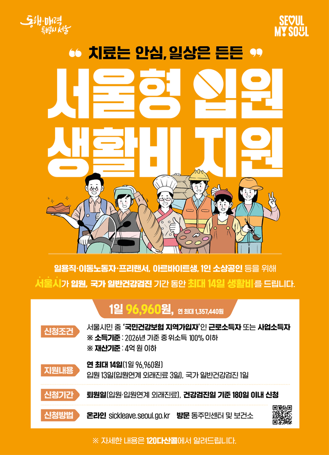 서울형 입원 생활비 지원사업 홍보 포스터. 영등포구청 제공