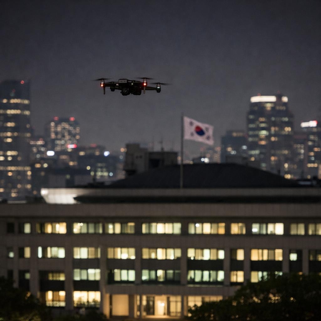 심야 해수부 부산청사 상공 ‘정체불명 드론’…10분 비행 후 사라져