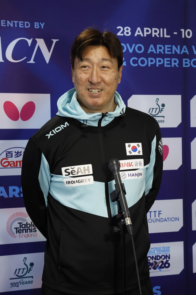 오상은 남자대표팀 감독. 대한탁구협회