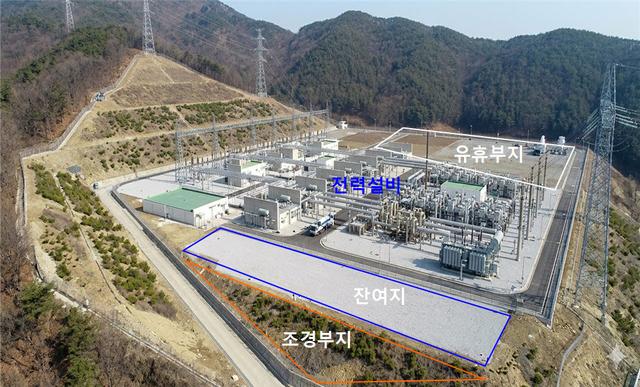 변전소 주변의 유휴부지와 잔여지, 조경부지 예시 자료. 한국전력공사 제공