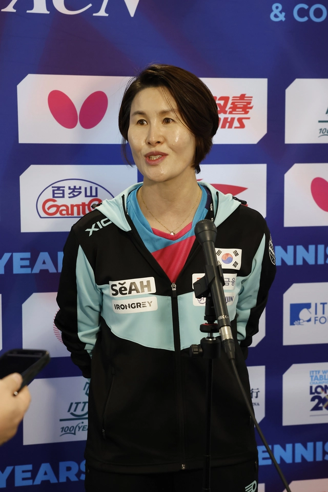 석은미 여자대표팀 감독. 대한탁구협회