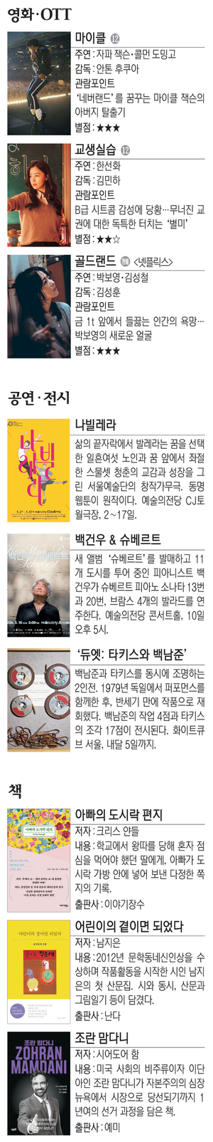 영화 ‘마이클’ 등[Culture Pick]