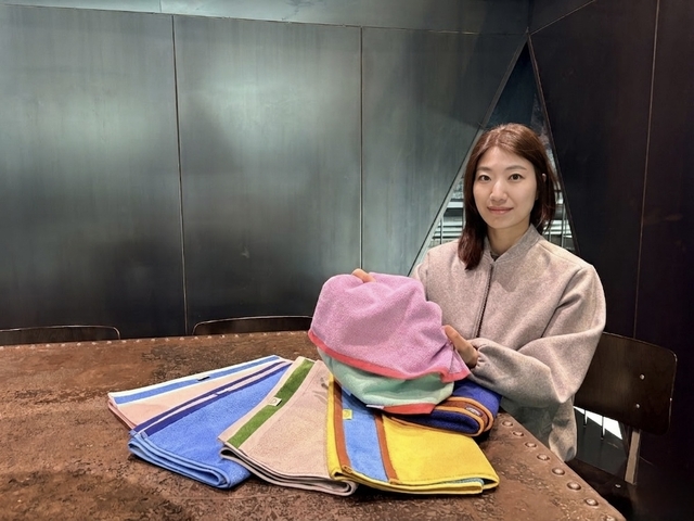 이집트코튼 100% 프리미엄 수건을 선보인 최요중 씨그라운드 대표