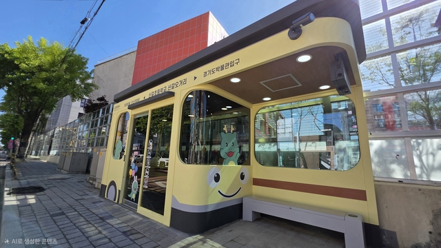 경기 용인시가 기흥구 신갈초교 앞에 마련한 교통쉼터. 용인시청 제공