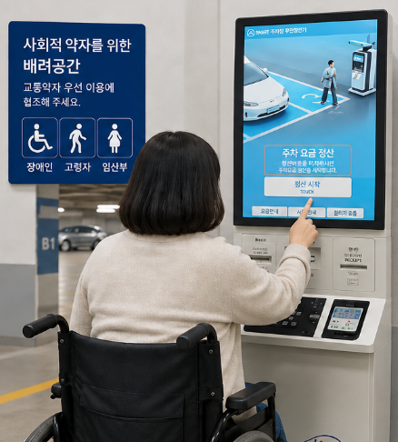 구리도시공사가 도입한 무장애 주차 사전무인정산기. 구리도시공사 제공