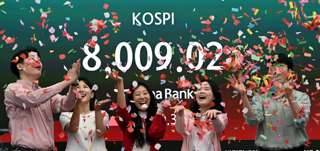 [속보]한달만 매도 사이드카 발동…‘8000피’ 찍고 하락전환 코스피