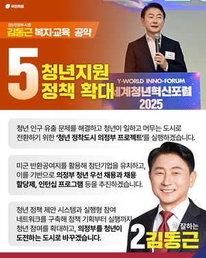 김동근 의정부시장 후보, ‘청년지원 정책 확대’ 공약 발표