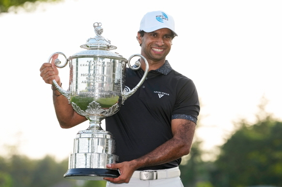 PGA 챔피언십 우승을 차지한 잉글랜드의 에런 라이. AP 뉴시스