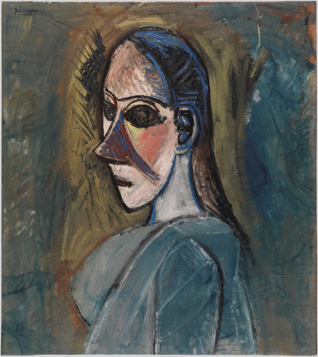 파블로 피카소의 유화 ‘여인의 흉상(Bust of a Woman·1907)’. 미국 뉴욕현대미술관(MoMA) 소장품으로, 내달 4일 개관하는 퐁피두센터 한화의 첫 전시를 위해 서울에 왔다. 퐁피두센터 한화 제공