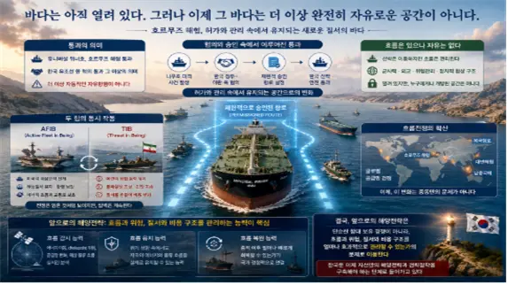 해양에서의 경쟁은 흐름 전쟁의 형태로 이동되는 개념도. 김태준 한반도안보문제연구소장 AI 그림