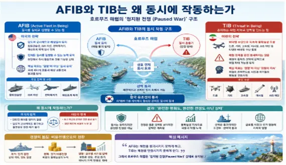 정지된 전쟁에서 AFIB와  TIB가 동시에 작동되는 구조도. 김태준 한반도안보문제연구소장 AI  그림