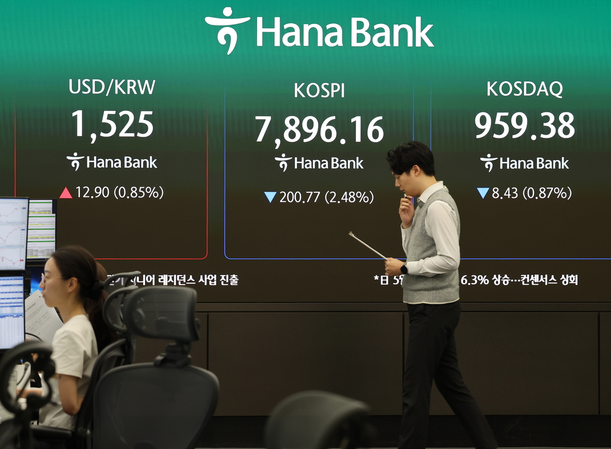 [속보]7600선 폭삭…코스피 5%급락에 매도 사이드카 발동
