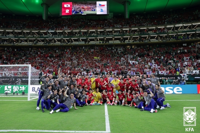 2026 북중미월드컵 체코전에서 승리한 대한민국 축구대표팀. 대한축구협회 제공