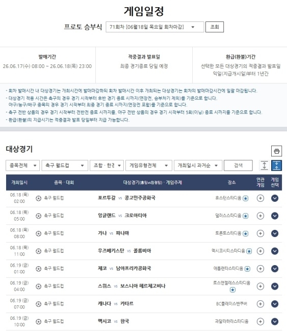 Sports Toto begins sales for products featuring the South Korea vs. Mexico soccer match