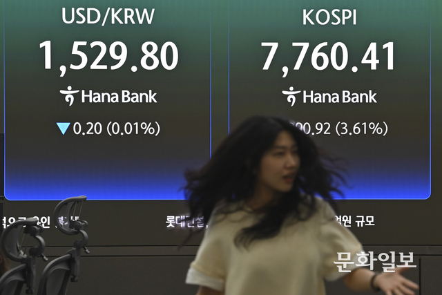 7일 오전 서울 중구 하나은행 본점 딜링룸에서 딜러들이 업무를 보고 있다. 백동현 기자