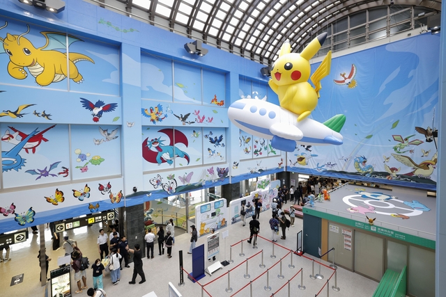 7일 ‘노토 사토야마 포켓몬 위드 유 공항’으로 재단장해 전면 개항한 일본 이시카와현의 노토 공항 모습. 교도통신 연합뉴스