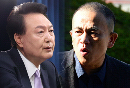 윤석열(왼쪽) 전 대통령과 명태균 씨. 연합뉴스