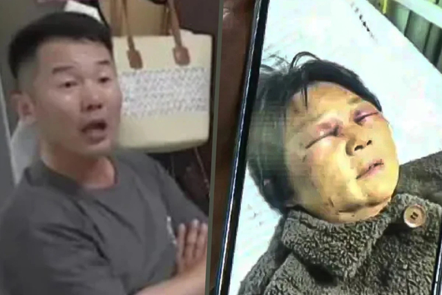 할머니 선 씨와 그녀의 아들. SCMP 캡처