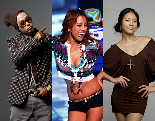 아이들 그룹 멤버에서 솔로로 독립한 연예인 가운데 뚜렷한 성과를 낸 경우는 극히 드물다. 왼쪽부터 예능 프로그램에서 활약중인 은지원, 가수와 연기자로 성공을 거둔 이효리와 뮤지컬 배우로 변신한 옥주현.