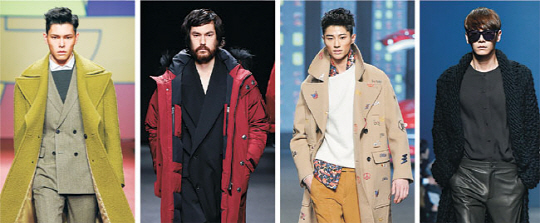 올 하반기 패션 경향을 미리 보는 춘계 서울패션위크가 지난 25일 막을 내렸다. 디자이너 권문수(사진 위)·정두영·한상혁·고태용·김서룡(왼쪽부터)가 선보인 가을·겨울 컬렉션.  서울패션위크 제공