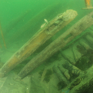 충남 태안 마도 북동쪽 해역 수심 9∼15m에 잠겨 있는 ‘마도 4호선’ 선체 내부 모습. 국립해양문화재연구소 제공