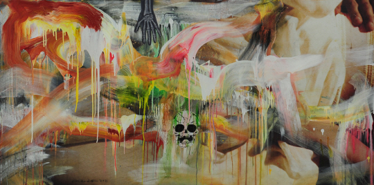 김구림, 음과 양 11-S.43 캔버스에 디지털 프린트, 아크릴, 200x100cm, 2011