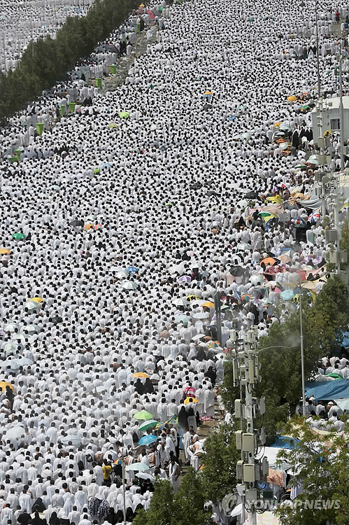 인산인해 사우디 하지 순례자들 (AP=연합뉴스 자료사진)