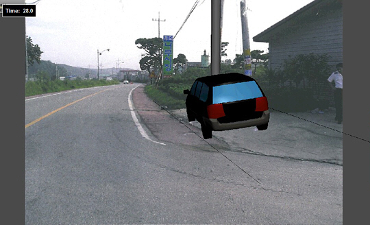 10년 전 B(사망 당시 39세·중국동포) 씨를 죽음으로 몰고 갔던 교통사고 당시 상황을 ‘피시크래시’를 통해 재현한 모습. 차종·속도·거리·배경 등 사고 당시와 동일한 조건을 적용해 현장을 그대로 재구성했다.