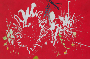 김선두, 싱그러운 폭죽, 2014, 장지 콜라주에 먹과 분채, 90×135㎝