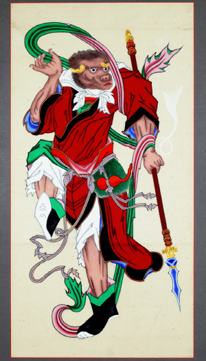 중요무형문화재 제48호 단청장 만봉 스님(1917∼2006)이 그린 12지신 가운데 원숭이 그림.