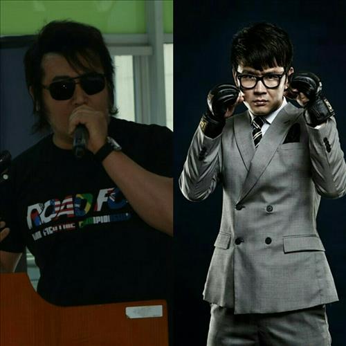 김보성(왼쪽)과 윤형빈 < 로드 FC 제공 >