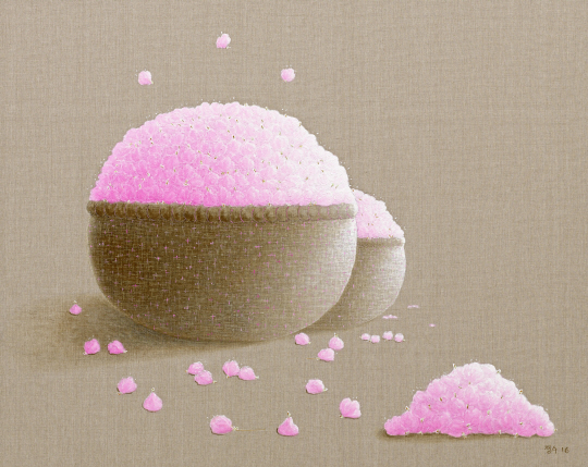 김정수, 진달래-축복, 91×72.7㎝, 캔버스 위에 오일, 2016.