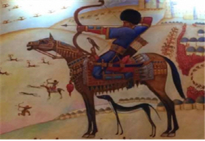 투르크메니스탄 호텔의 전시 그림.