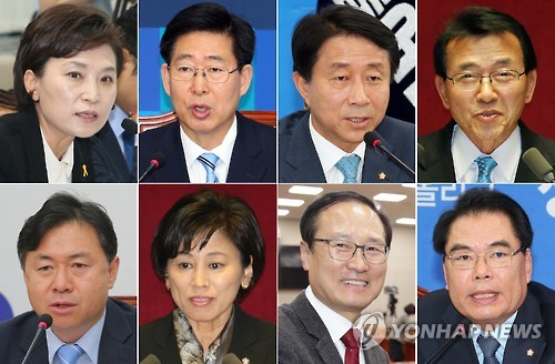 더불어민주당은 20대 국회 전반기 더민주당 몫의 상임위원장 인선을 발표했다. 이번에 내정된 상임위원장 후보자들은 13일 개원식을 겸해 열리는 국회 본회의에서 투표를 통해 확정된다. 사진 윗줄 왼쪽부터 시계방향으로 김현미(예산결산특별위원장), 양승조(보건복지위원장), 조정식(국토교통위원장), 심재권(외교통일위원장), 백재현(윤리위원장), 홍영표(환경노동위원장), 남인순(여성가족위원장), 김영춘(농림축산식품해양수산위원장).