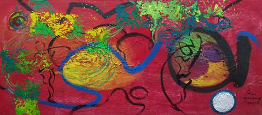 내 속에 있는 나는 순간 많은 생각을 한다. 환희와 절망 가운데 방황하면서 희망을 찾으려고 한다. 우리들의 삶도 그렇다. 2016년 작.  김영화 화백