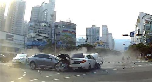 해운대 광란의 질주 교통사고 장면 [부산경찰청 제공]