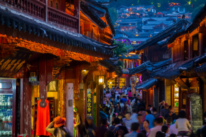 중국 쿤밍의 리장 고성 모습.